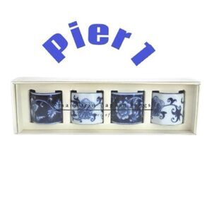 Pier 1 Blue and White Porcelain Napkin Rings 3 boxes